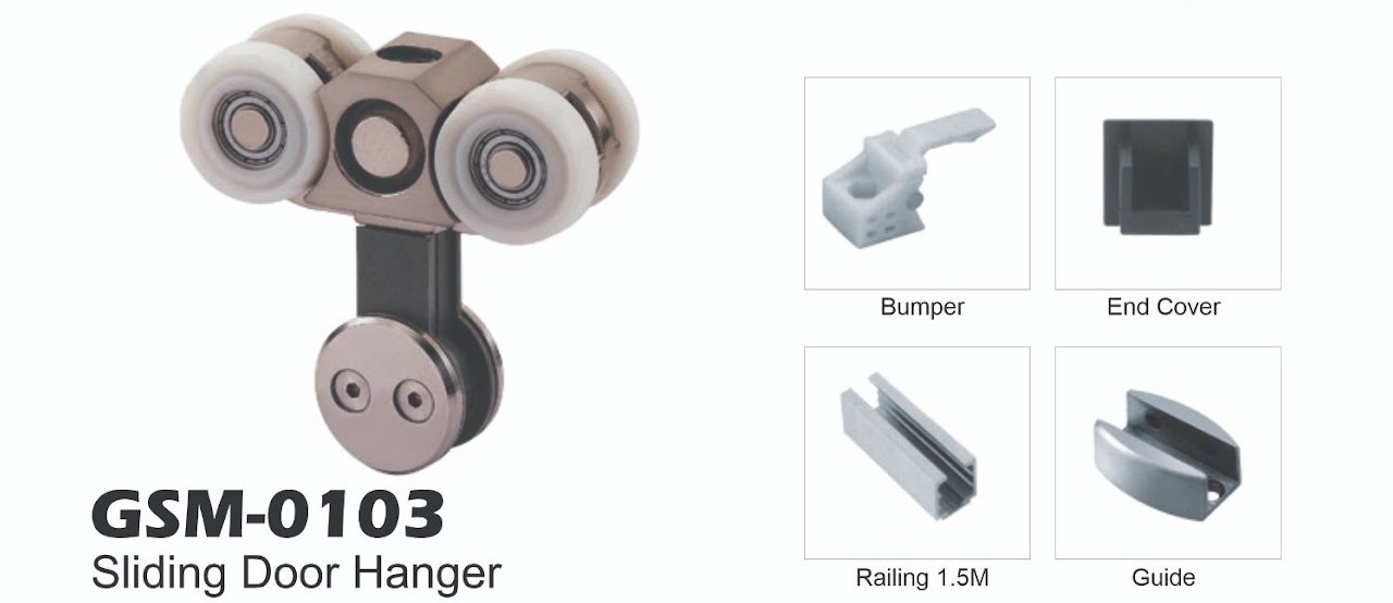 GSM-0103 SLIDING DOOR HANGER W/ ALUM TROUGH L2M THORE