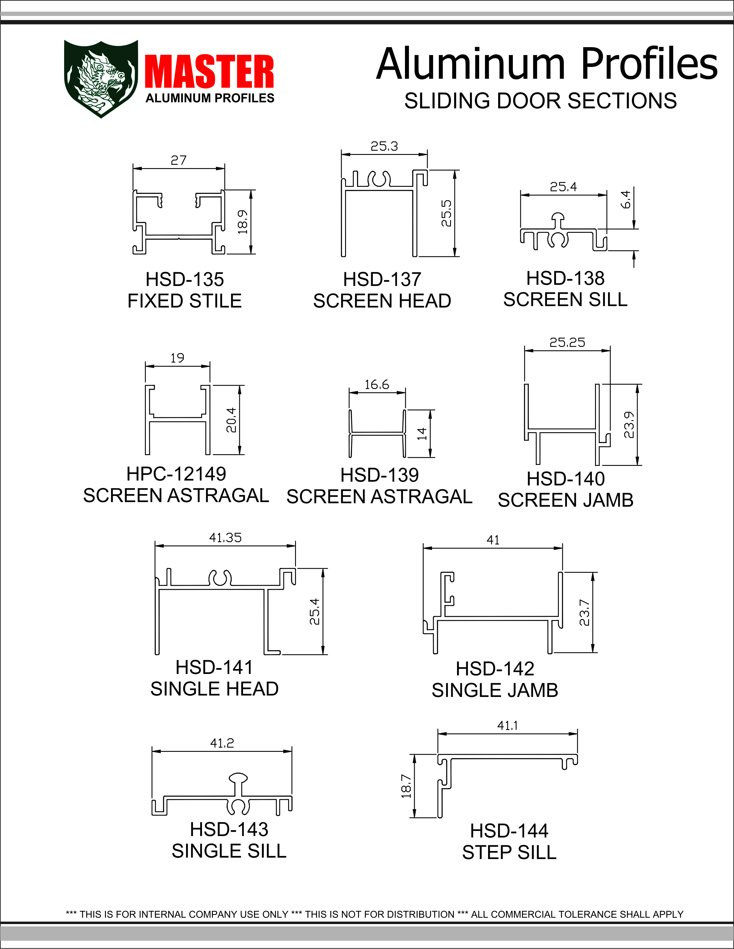TQMP Sliding Door Sections