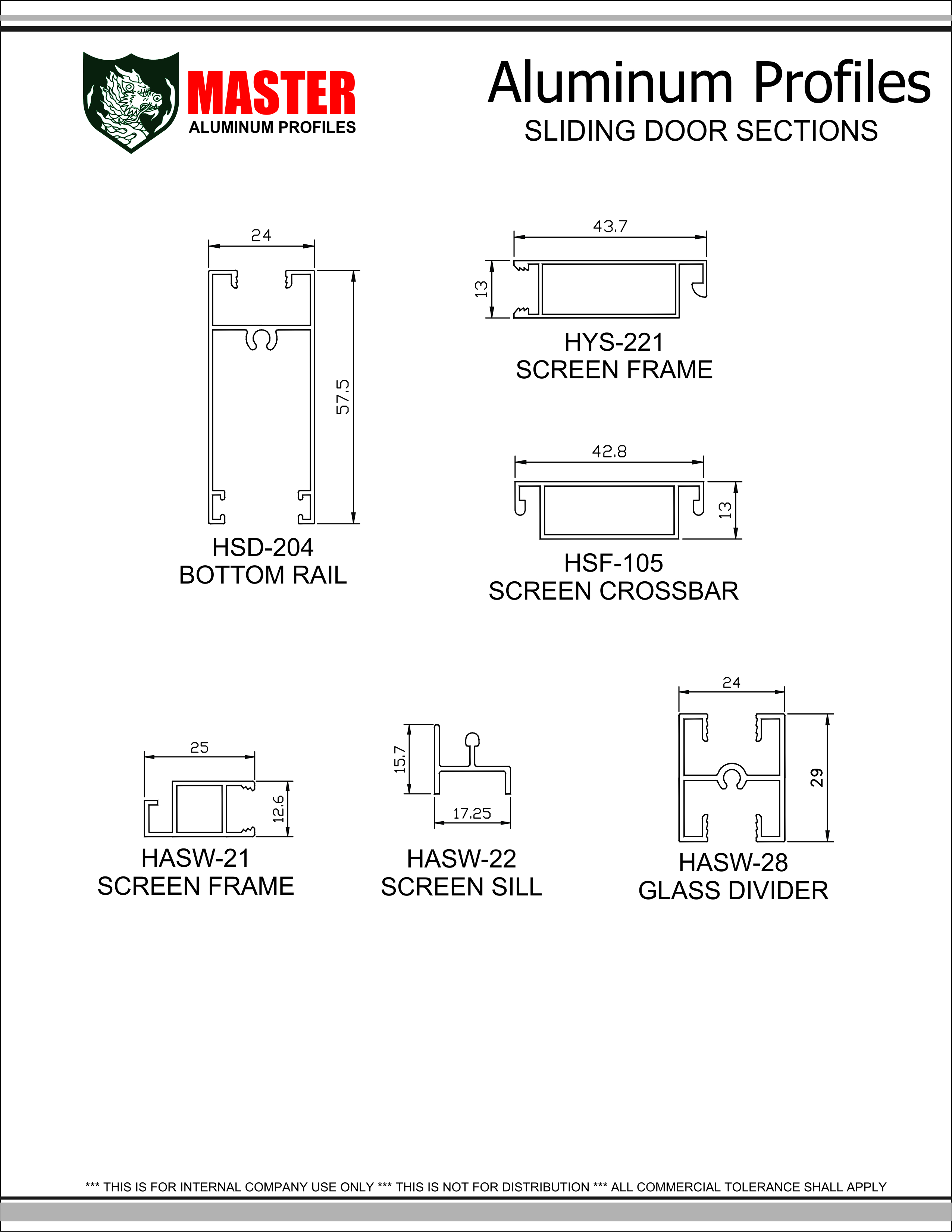 TQMP Sliding Door Sections